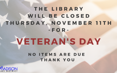 Closed for Veteran’s Day