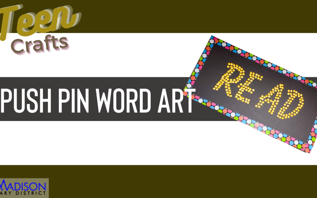 Teen Craft: Push Pin Word Art