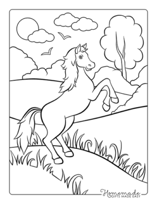 Coloring page of a horse.