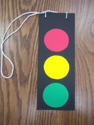 Traffic light made from paper.