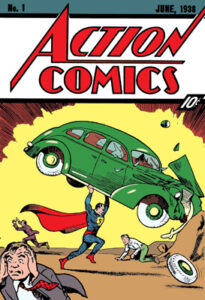 Cover image of Action Comics number 1, featuring Superman