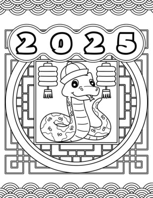 Coloring page for the Lunar New Year.